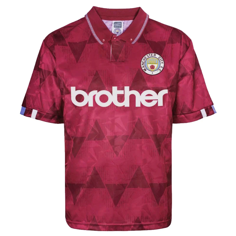 Image of Score Draw Manchester City 1989 Away Retro Football Shirt MANC89APYSS-M M Mens Sportswear