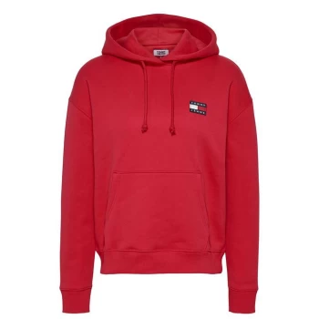 image of Tommy Jeans Tommy Badge Hoodie - XNL DEEP CRIMSN