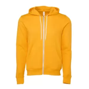 Canvas Unixex Zip-up Polycotton Fleece Hooded Sweatshirt / Hoodie (S) (Gold)