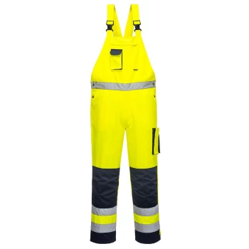 image of Portwest Dijon Hi Vis Bib and Brace Yellow / Navy S