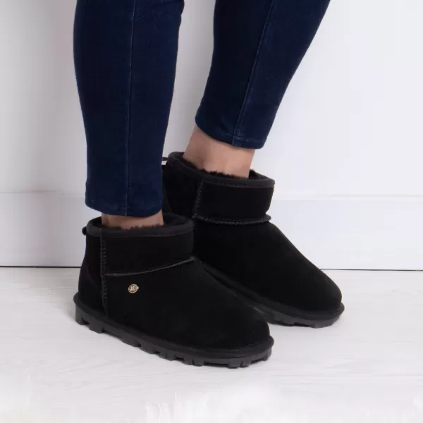 image of Just Sheepskin Classic Sheepskin Slipper Boots Black