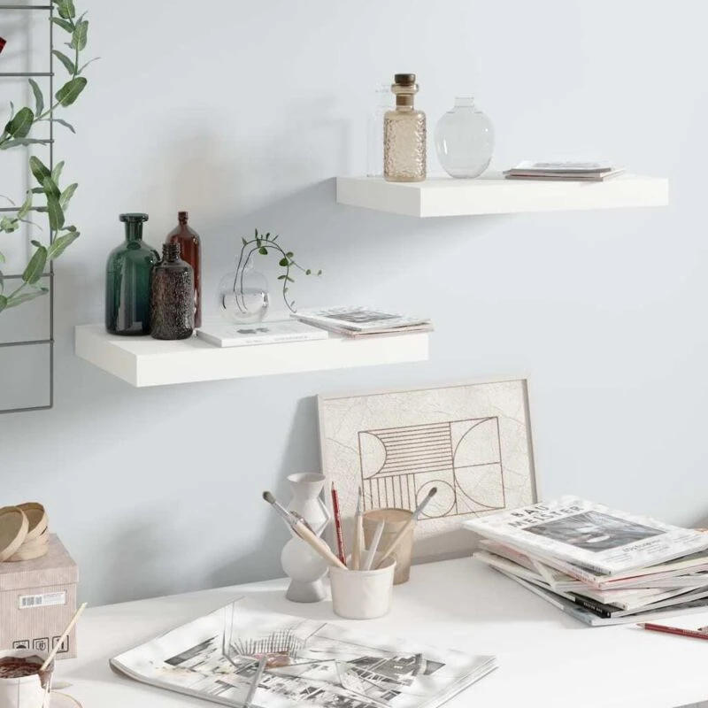 Image of VIDAXL Vidaxl - Floating Wall Shelves 2 pcs High Gloss White 40x23x3.8cm mdf 8720286073742