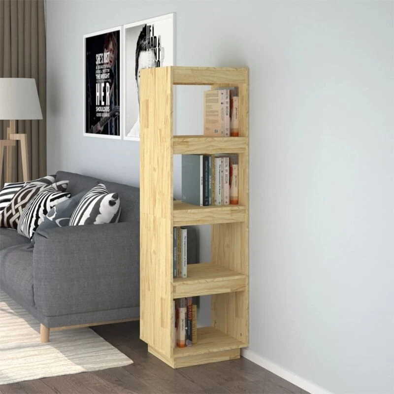 Image of Vidaxl Book Cabinet/Room Divider 40X35X135cm Solid Pinewood, Brown 810849