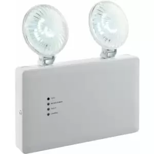 image of Loops - Emergency Twin Wall Spot Light - 2 x 3W Hi Power Daylight White LEDs - White