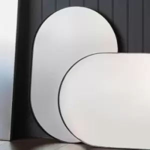 Image of Gallery Interiors Hurston Elipse Black Wall Mirror Outlet