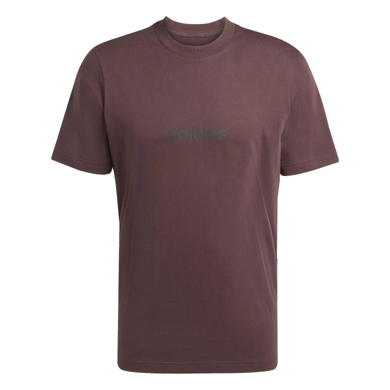 Image of adidas Essentials Single Jersey Logo T-Shirt Mens Shad Brown Ln male L