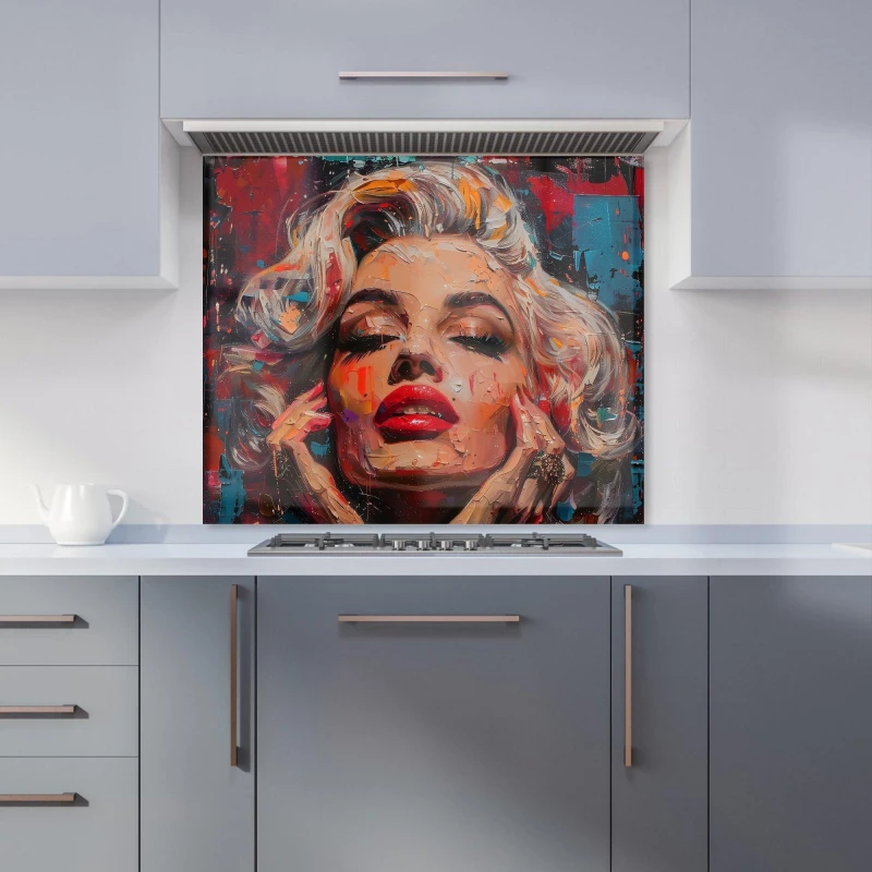 Image of Warren Reed - Designer Vivid Marilyn: A Modern Expression Kitchen Splashback Size: 700mm x 650mm Multicolor Unisex 700mm x 650mm
