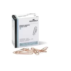 image of Durable Paper Clips 50mm Copper Plated, Pack of 100