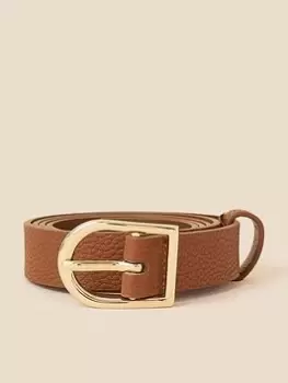 image of Accessorize Simple Buckle Belt, Brown Size M Women