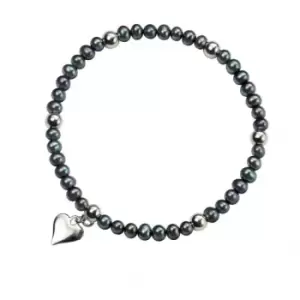 Image of Elements Silver Peacock Blue Pearl Stretch Bracelet B3832BZ362