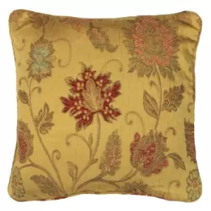 Image of Zurich Floral Jacquard Cushion Gold / 45 x 45cm / Cover Only