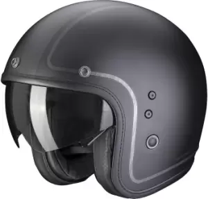 Image of Scorpion Belfast Evo Retrol Jet Helmet, black-grey Size M black-grey, Size M