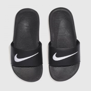 Image of Nike Black & White Kawa SLIDERS Junior