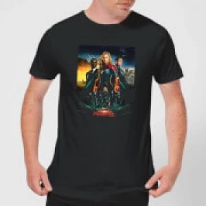 Image of Captain Marvel Movie Starforce Poster Mens T-Shirt - Black