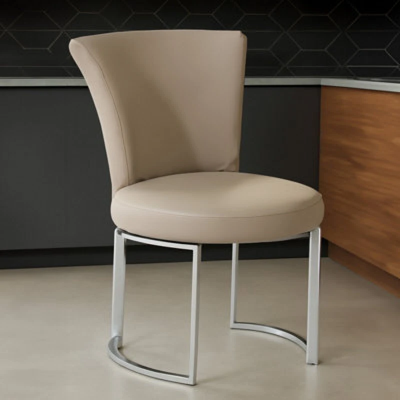Image of Premier Housewares Versatile Greay Faux Leather Dining Chair, Durable Chair For Dinner, Sleek Luxury Chair For Livingroom Grey