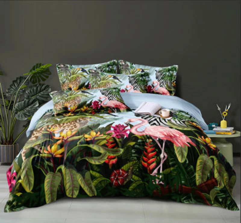 Image of Ezysleep Ezysleep Jungle Floral Printed Duvet Set Size: Double Multi Double Unisex 0721545366306