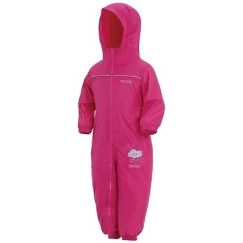 Image of Regatta PUDDLE IV Waterproof PuddleSuit boys's Childrens Jumpsuit in Pink - Sizes 2 / 3 ans