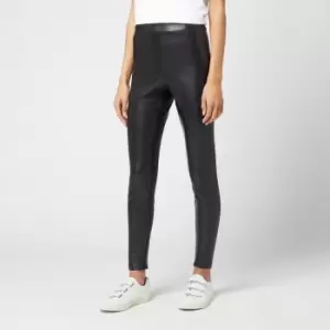 Image of Michael Kors Womens Faux Leather Stretch Leggings - Black - UK 8