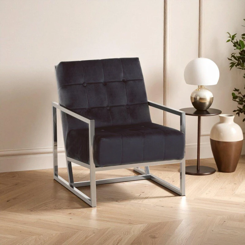 Image of Interiors by Premier Hana Black Velvet Chair Black unisex One Size