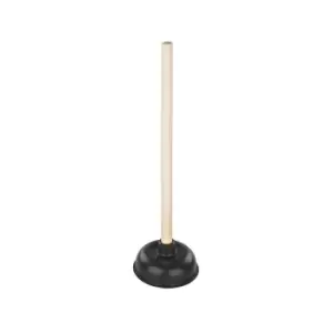 image of Elliot Basic Wooden Plunger, Large, Black