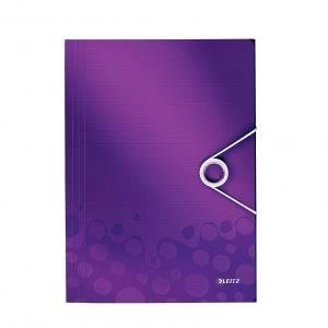 image of Leitz Purple WOW 3-Flap Folder Pack of 10x 45990062