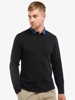 image of Barbour International Liquid Long Sleeve Polo Shirt - Black, Size 2XL, Men