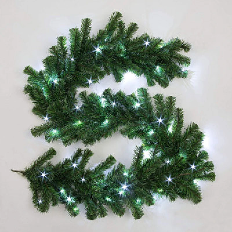 Image of Shatchi 2m/200cm Green Christmas Garland Alaskan Pine for Fireplaces Home Wall Door Stair Artificial Xmas Tree Garden Yard Decorations Green