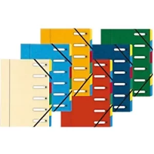 Image of Exacompta Multipart File Harmonika A4, 6 Sections, Assorted, Pack of 8