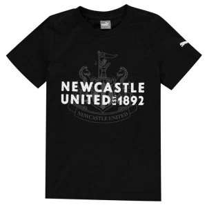 image of Puma Newcastle United Graphic T Shirt Junior Boys - Black