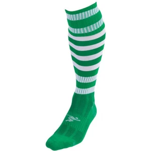 Image of Precision Hooped Pro Football Socks Green/White - UK Size J12-2
