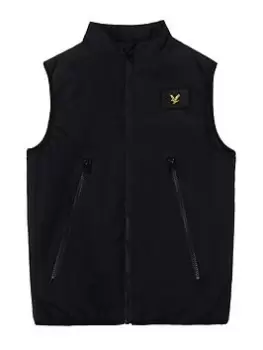 Image of Lyle & Scott Boys Double Zip Gilet - Black, Size Age: 10-11 Years