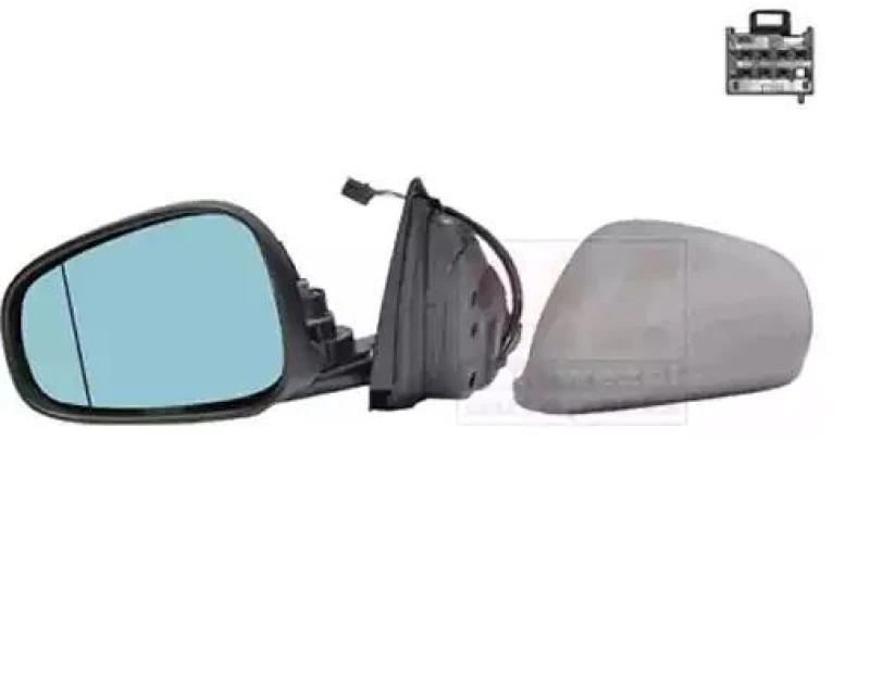 Image of VAN WEZEL 0113807 Wing mirror * HAGUS * Left, Heatable, primed Outside Mirror (50)