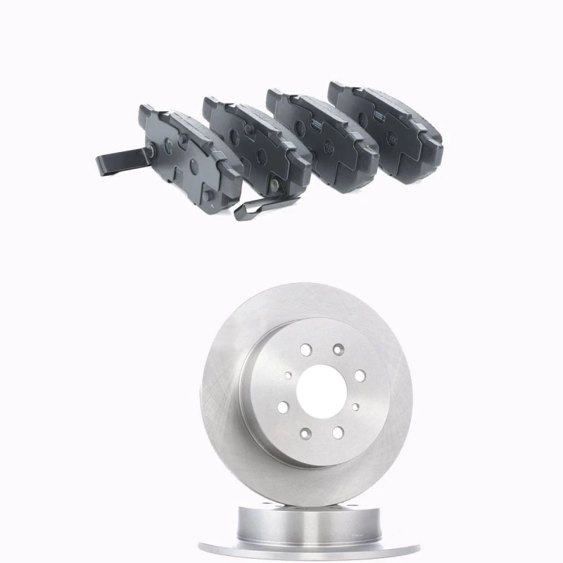 Image of RIDEX 3405B3359 Brake disc and pads set Rear Axle, Brake Disc Type: Solid, with acoustic wear warning Brake Set,disc brakes (3405)