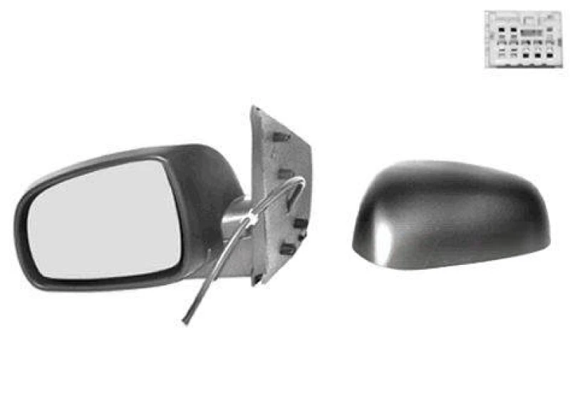 Image of VAN WEZEL 3338807 Wing mirror * HAGUS * Left, for electric mirror adjustment, primed Outside Mirror (50)