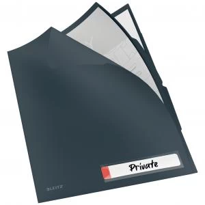 image of Leitz Cosy Privacy Tab Folder A4 - 3 tabs - Velvet Grey - Outer carton