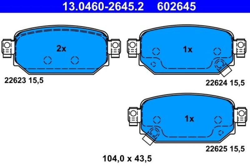 Image of Brake pad set ATE 13.0460-2645.2