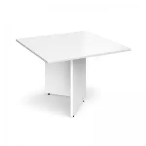 image of Arrow head leg square extension table 1000mm x 1000mm - white