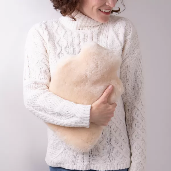 image of Just Sheepskin Natural Hot Water Bottle Beige