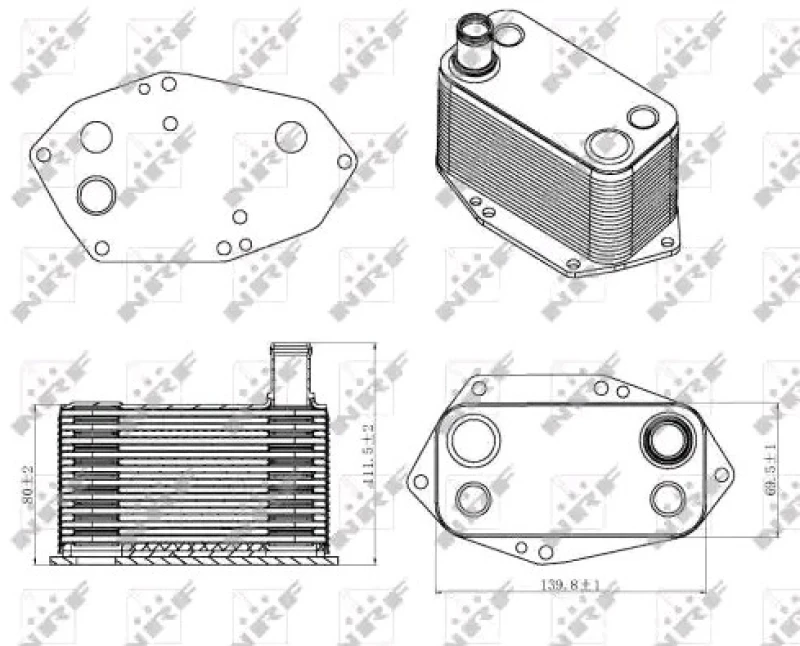 Image of NRF 31307 Oil Cooler with gaskets/seals, EASY FIT Oil Cooler,engine oil (469)