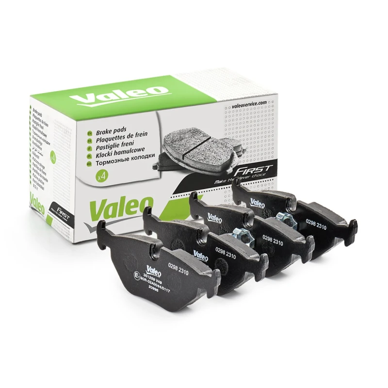 Image of VALEO 301259 Brake pad set Rear Axle, without integrated wear sensor, FIRST, without anti-squeak plate Brake Pad Set,disc brake (402)