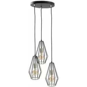 image of Keter Lex Cluster Pendant Ceiling Light Gold, 32cm, 3x E27