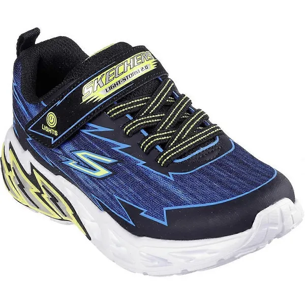 Image of Skechers Boys Light Storm 2.0 - Bolt-Brights Trainers UK Size 4 (EU 37) Black Grey SKE2375-BKGY-4