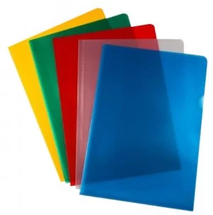 Image of Value Cut Flush Folder A4 Assorted Clours 120 Micron PK50