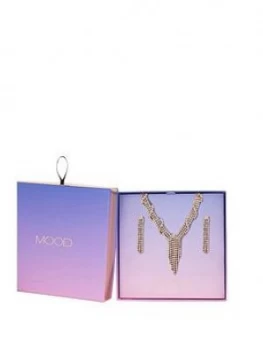 image of Mood Rose Gold Plated Crystal Necklace & Earring Set