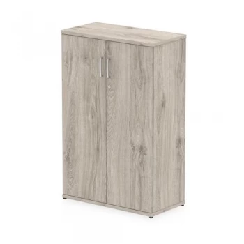 Image of Trexus Office Medium Cupboard 800x400x1200mm 2 Shelves Grey Oak Ref