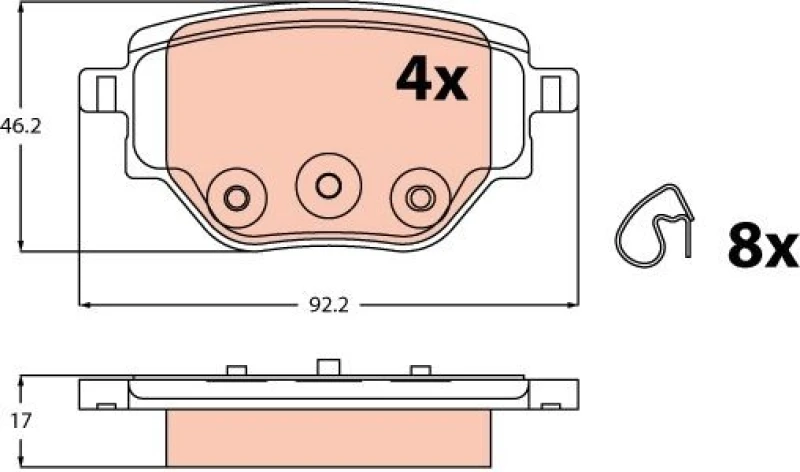 Image of Brake pad set TRW GDB2622