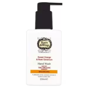 image of Roots & Wings Sweet Orange & Rose Geranium Hand Wash 250ml