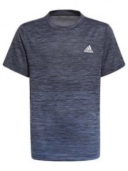 Image of adidas Boys Junior B A.R. Grad T-Shirt - Black/Blue, Size 4-5 Years