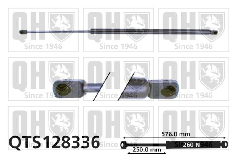 Image of QUINTON HAZELL Tailgate strut QUINTON HAZELL QTS128336