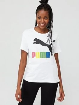 Puma Classics Logo T-Shirt - White , Multi Size M Women